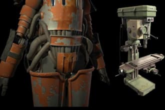 create 3d hard surface modeling for industrial product, weapon, sci fi, robot