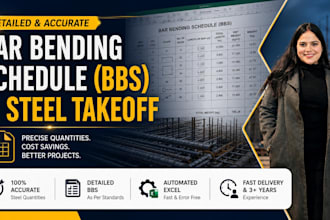 prepare a detailed bar bending schedule bbs and steel takeoff