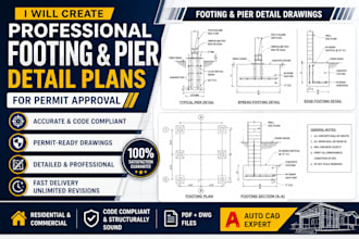 create professional footing and pier detail plans for permit approval