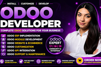 develop customize odoo modules website ecommerce and odoo erp
