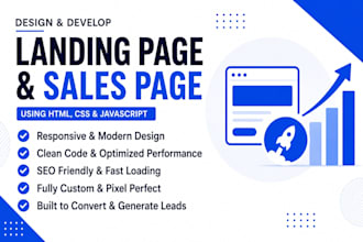 build clean responsive HTML sales landing page
