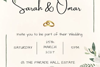 design custom wedding, nikkah and event invitations on canva