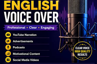provide an energetic english voice over