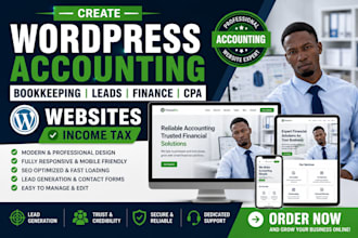 create wordpress accounting bookeeping leads finance cpa  wbsites income tax