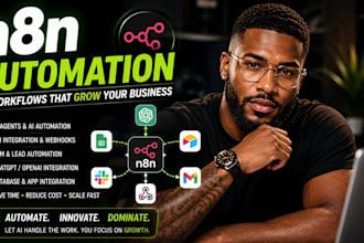 build n8n automation workflow, ai agent, API integration and CRM in make com ghl