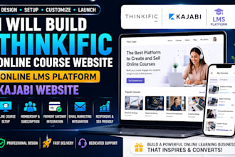 build thinkific online course website online lms platform kajabi website