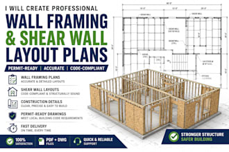 create professional wall framing and shear wall layout plans for permits