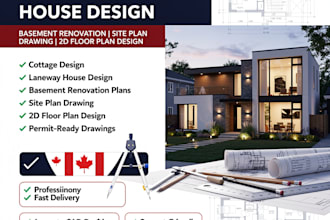 cottage laneway house design basement renovation site plan drawing 2d floor plan