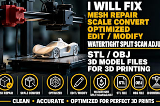 fix repair scale color convert edit modify 3d model file stl obj 3mf 3d printing