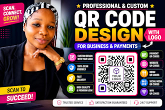 design professional custom qr codes with logo for business and payments