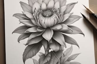 create a realistic botanical drawing