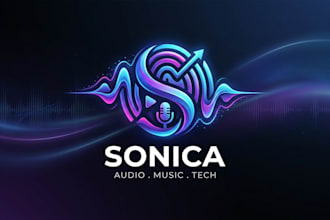 l design a modern sonic logo for audio, music, podcast, and technology brands