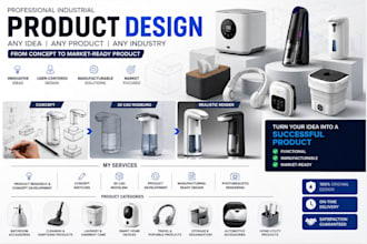 make a manufacturable industrial design for any new age product using solidworks