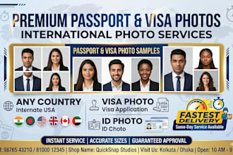 make professional passport size photos for any country
