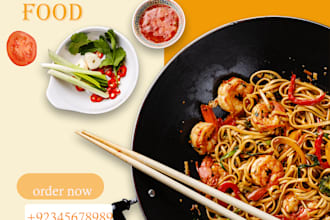create vibrant noodles poster design custom  tasty visuals