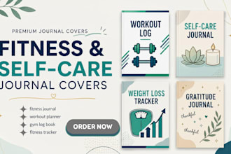 design fitness and self care journal covers for amazon KDP publishers