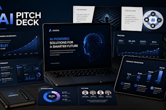 design ai startup pitch deck saas investor presentation  fundraising slides
