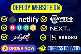 deploy your react or next js website to vercel netlify aws or custom host