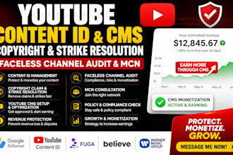 do youtube content id cms copyright strike resolution faceless channel audit mcn