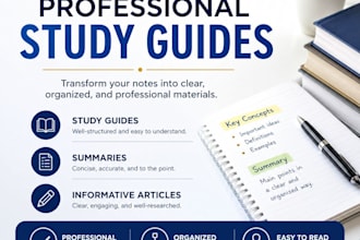 turn your notes into professional study guides and summaries
