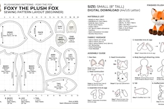 create a custom plush sewing pattern for plush toys and stuffed animals