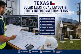 texas solar electrical layout utility interconnection plans inverter drawings
