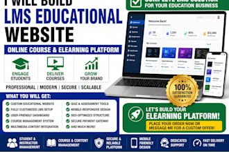 build lms educational website online course website education, elearning website