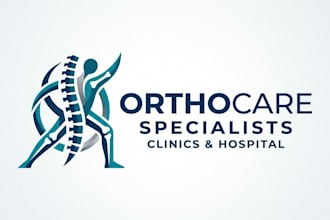 design a professional orthopedic logo for clinics, hospital and healthcare brand
