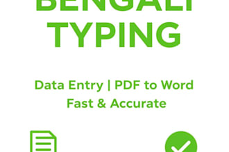 do fast bengali typing, data entry and PDF to word conversion