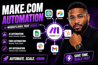 build make com automation, fix make scenario ai workflow API integration and CRM