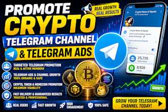 promote crypto telegram channel and telegram ads