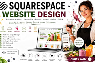do squarespace juice bar bistro smoothie brand health wine drink website design