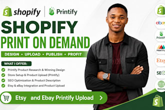 upload print on demand printify products on etsy ebay shopify product listing
