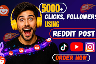 grow your youtube channel, tiktok and instagram  traffic via reddit SEO post