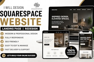 design squarespace website, squarespace landing page, redesign squarespace web