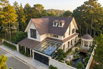 3d forest villa,outdoor luxury features,smart house render,skp custom house plan