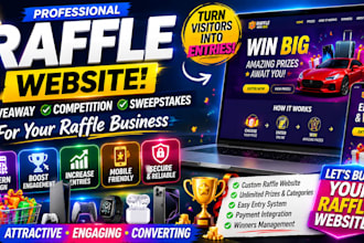 design raffle website giveaway website competition website for raffle business