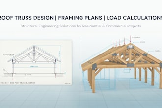 design roof truss, roof framing plan, structural calculations and truss layout
