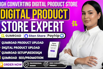 setup gumroad store, gumroad sales page, upload product listing