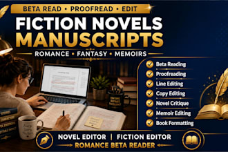 extensively double beta read and offer inline feedback based on your book genre