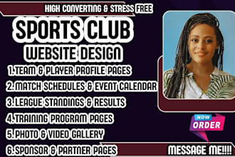 design a sports club website, football club, soccer, basketball team website