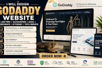 design godaddy law firm accounting legal corporate attorney tech service website