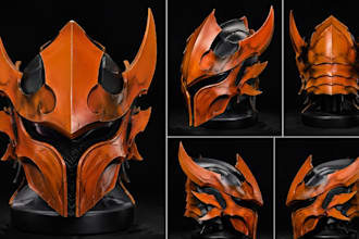 create custom 3d cosplay helmet, mask, wearable armor and props for 3d printing