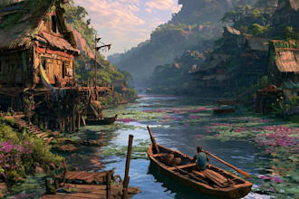 environment concept art and background illustration