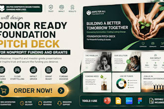design donor ready foundation pitch deck for nonprofit funding and grants