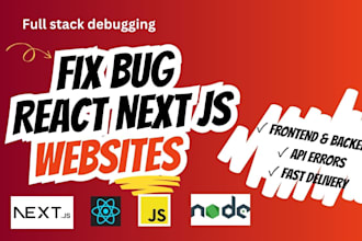 fix bugs errors and issues in your react next js node js website