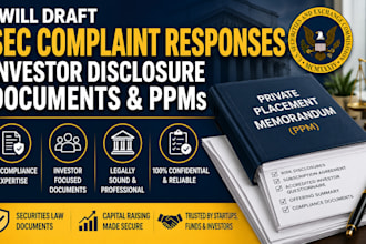 prepare sec disclosure documents, ppms and investor compliance documents