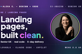 build an accessible wcag 2 2 aa landing page with senior UX