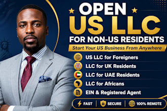 open llc for non US residents, foreigners, UK, uae residents and africans llc