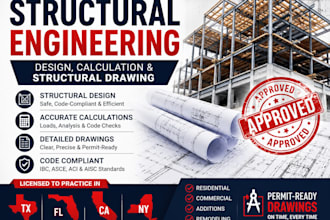 do structural engineering design, calculation and structural drawing tx fl cl ny
